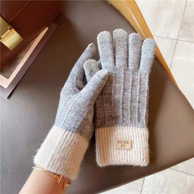 Winter Mittens with Striped Embroidery