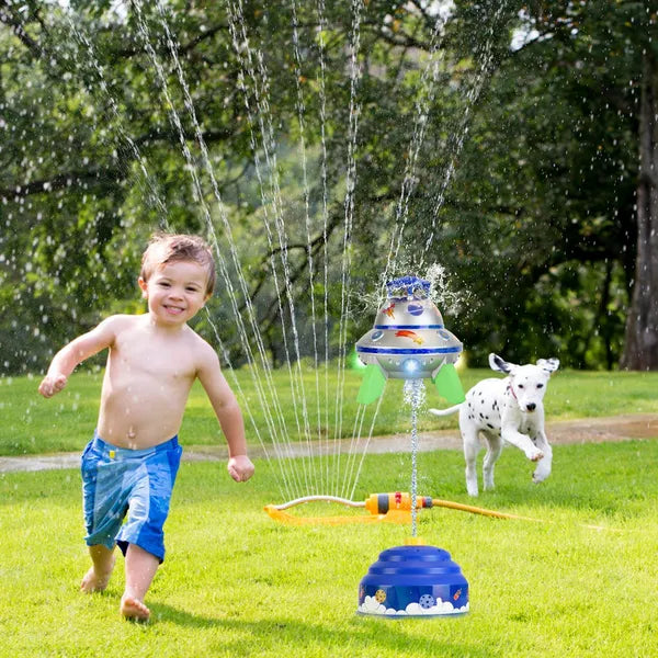 UFO Water Sprinkler Outdoor Rocket Toy LED