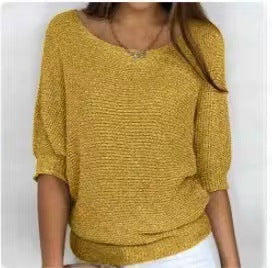 Women’s Three-Quarter Sleeve Knitted Pullover