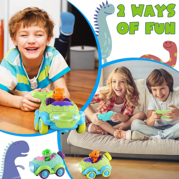 2-Pack Dinosaur Remote Control Cars for Toddlers
