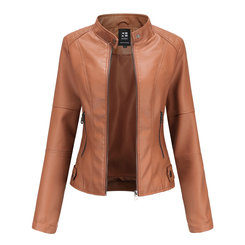 Women’s Zip-Up Leather Jacket
