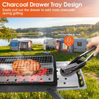 Foldable Charcoal BBQ Grill for Outdoor Use