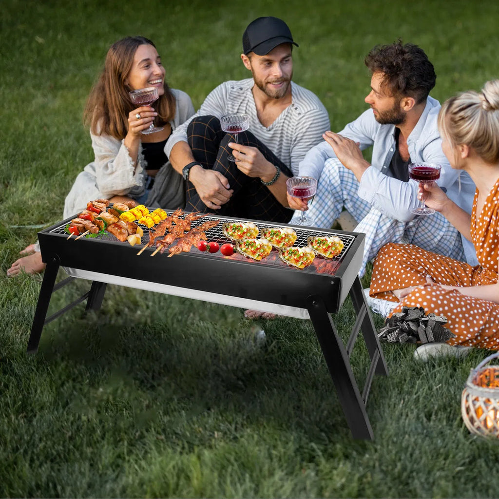 Foldable Charcoal BBQ Grill for Outdoor Use