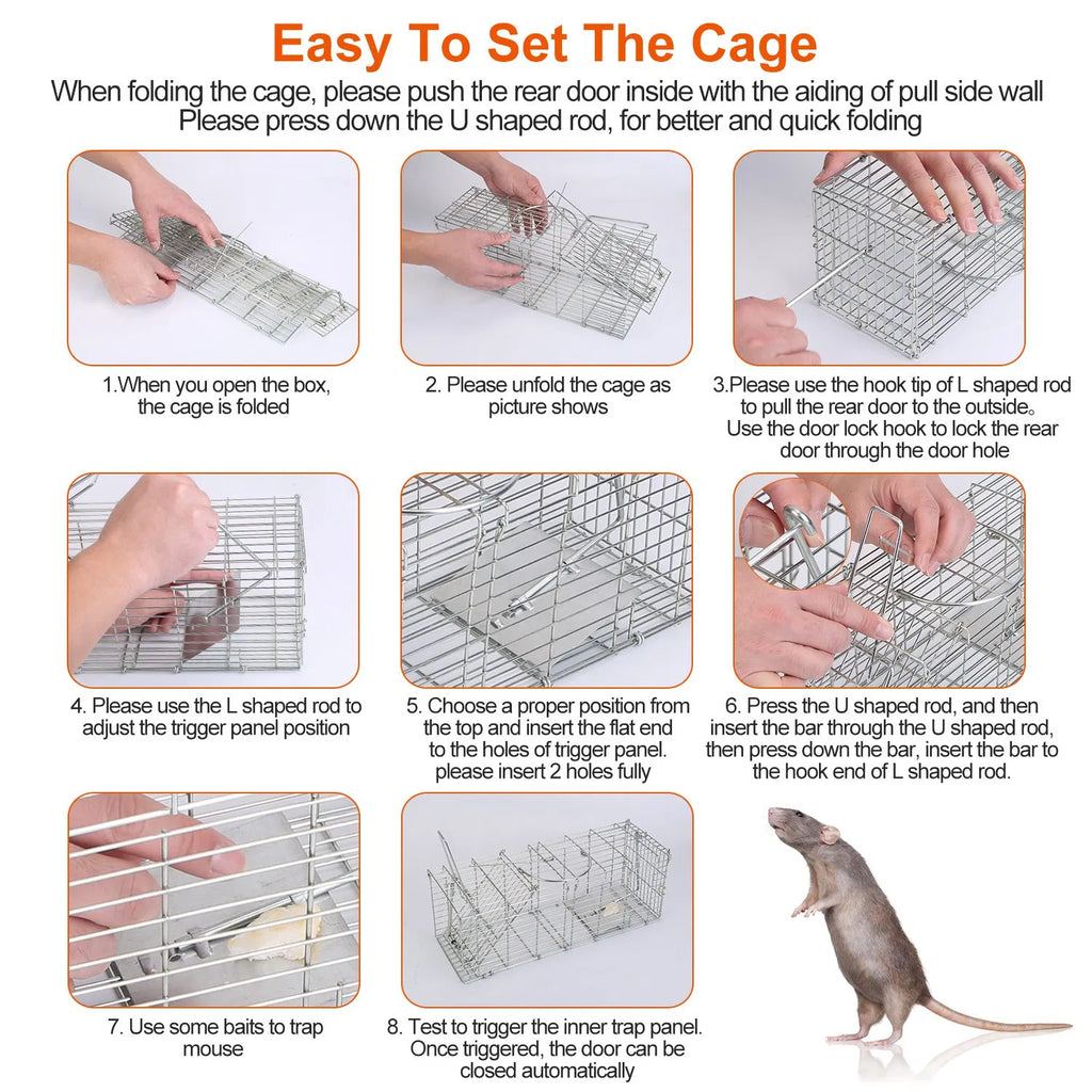 Foldable Humane Rat Trap Cage –  Rodent