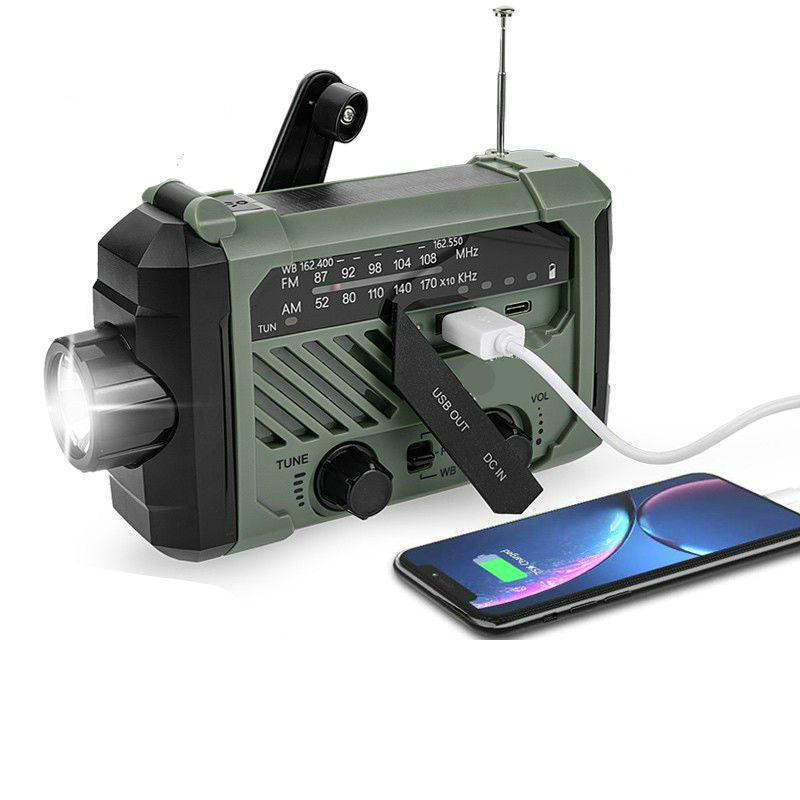 Hand-Crank Solar Emergency Radio Flashlight
