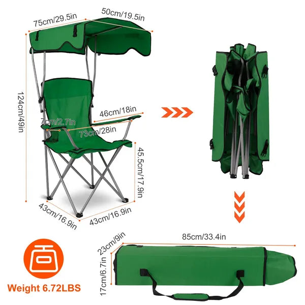 Foldable Beach Canopy Chair – Shade, Comfort