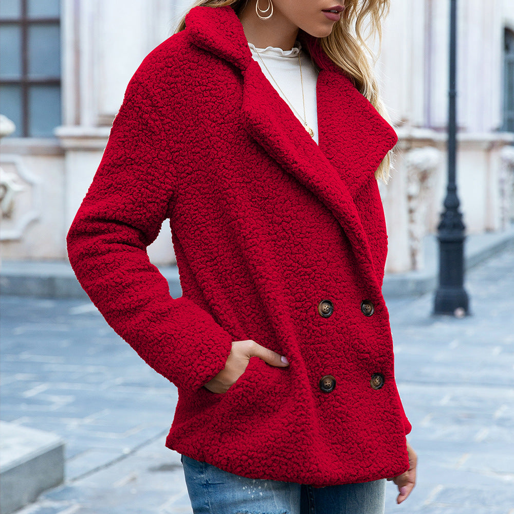 Women’s Loose Lapel Fluffy Coat
