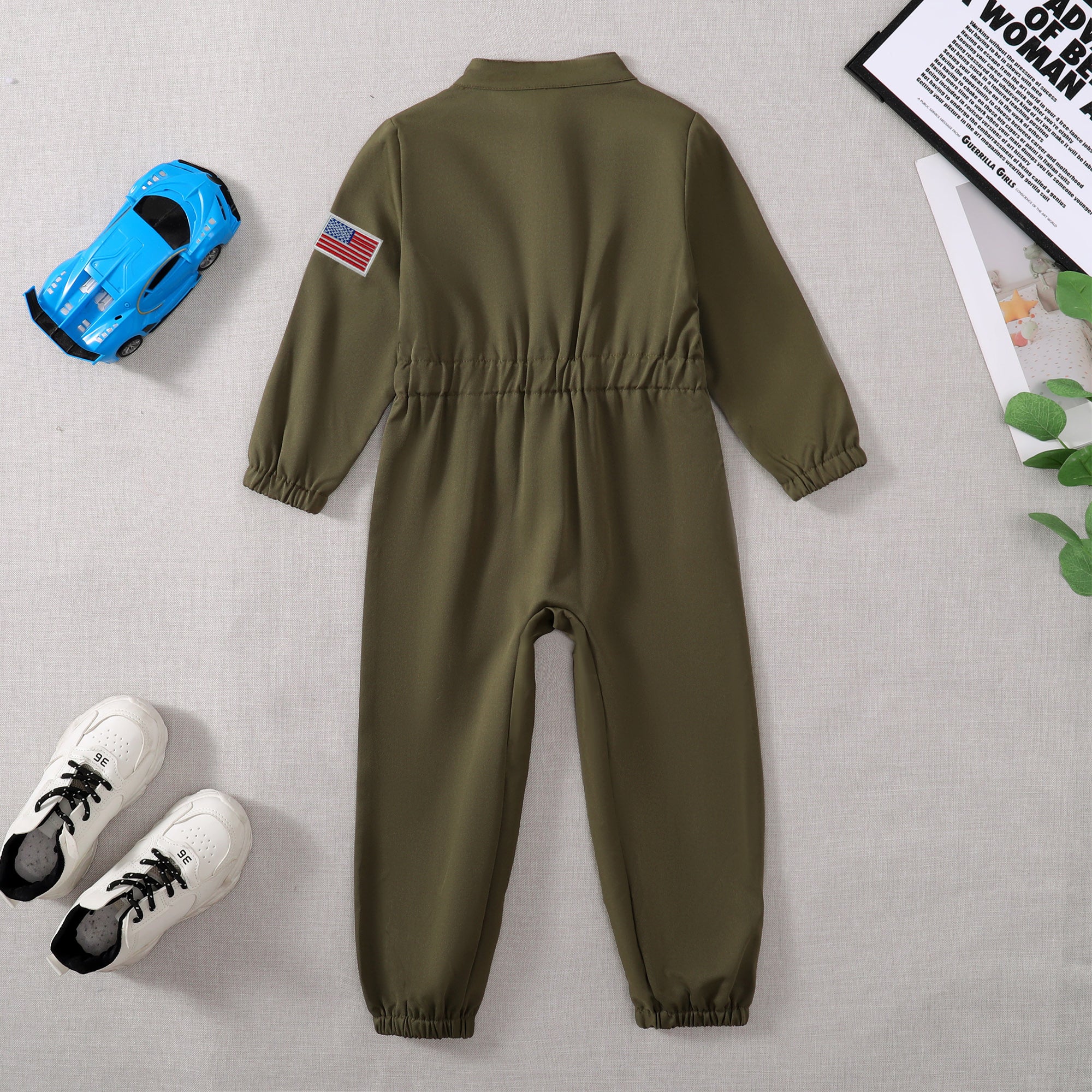 Toddler Boys Pilot Jumpsuit – Army Green Birthday