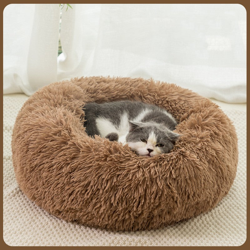Plush Warm Dog & Cat Bed – Cozy Winter Pet Nest