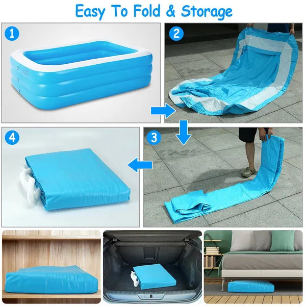 Inflatable Family Swimming Pool – Large Outdoor