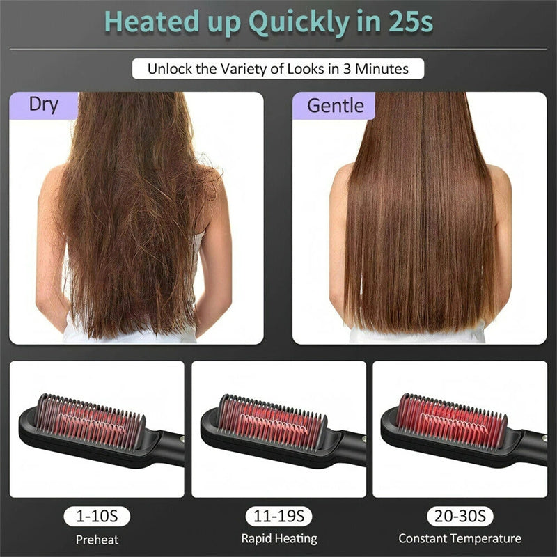 New 2-In-1 Hair Straightener Hot Comb