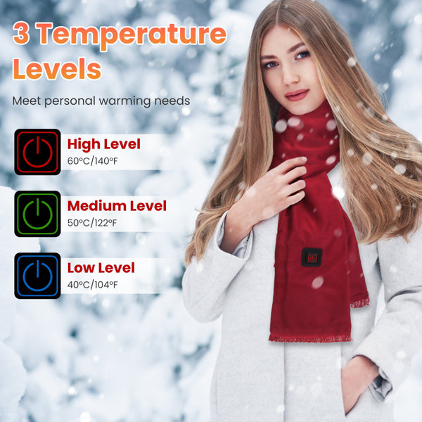 USB Heated Neck Wrap Warm Scarf 3 Heat Levels