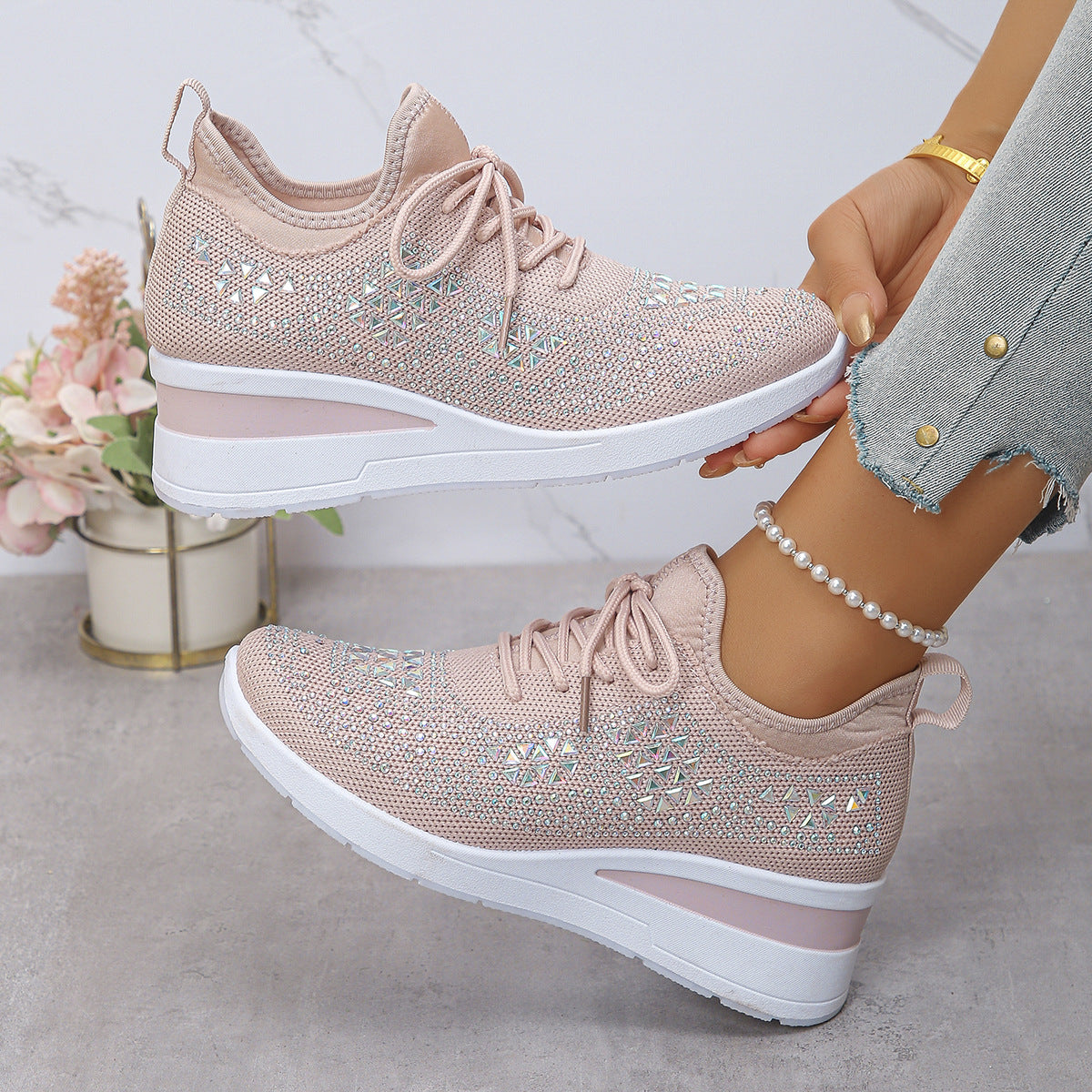 Rhinestone Sneakers for Women