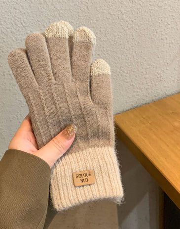 Winter Mittens with Striped Embroidery