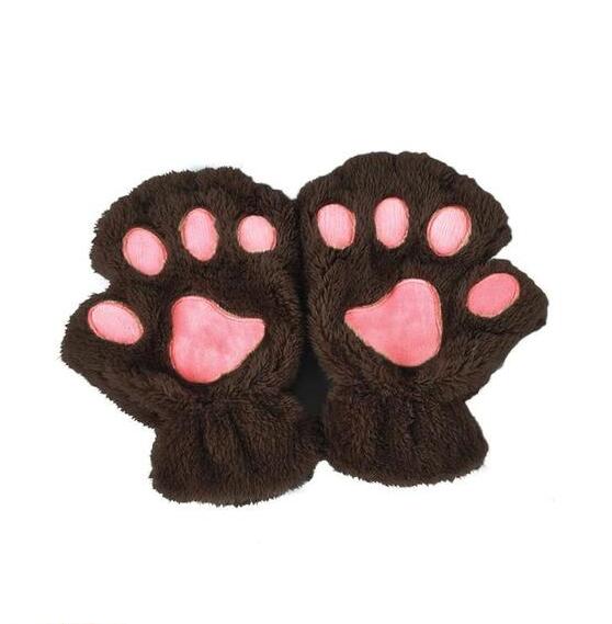 Winter Lovely Half-Cover Paw Cat Claw Gloves