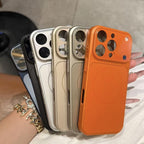 Solid Color Magnetic Frosted Glass Phone Case