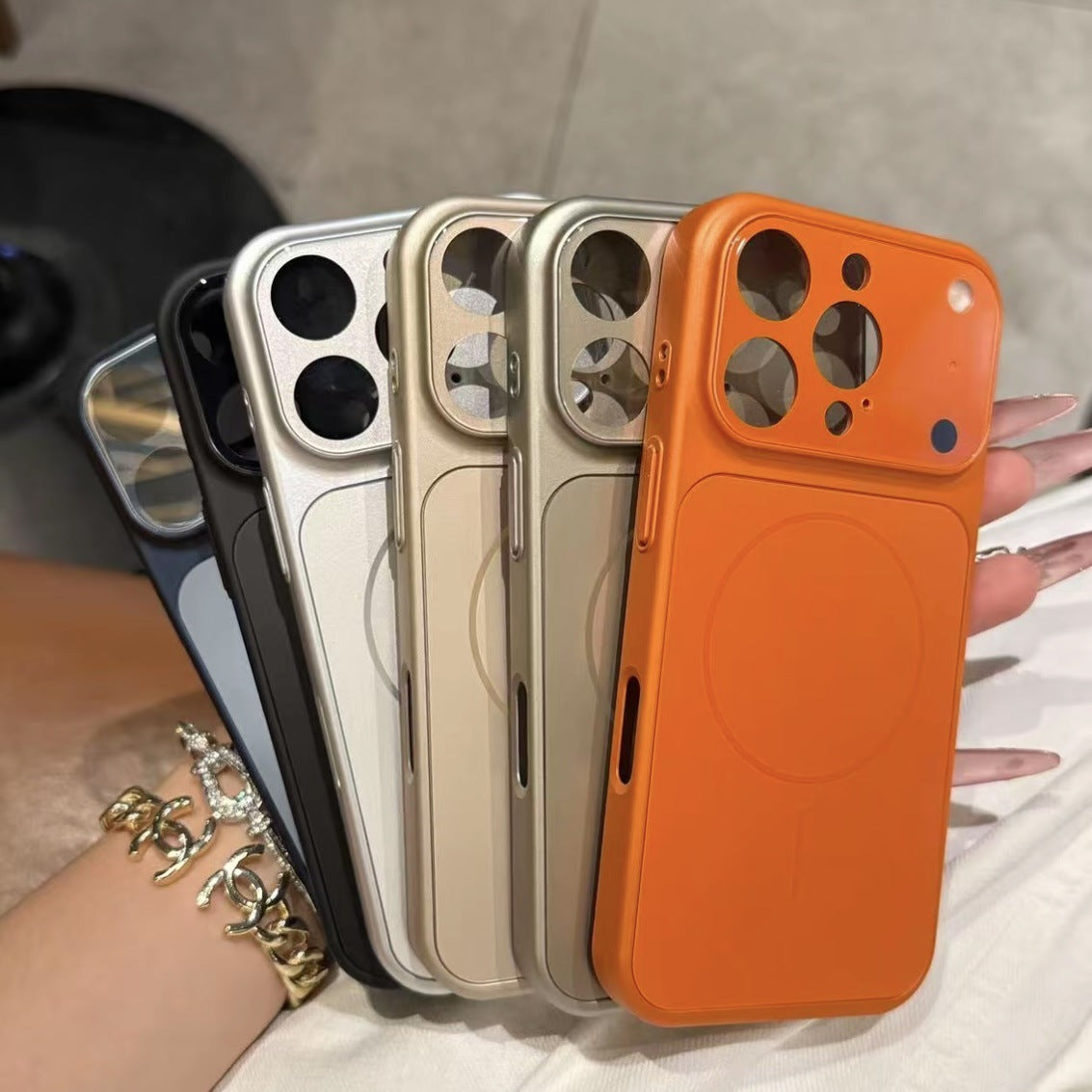 Solid Color Magnetic Frosted Glass Phone Case