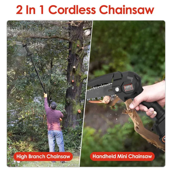 2-in-1 Cordless Pole Saw & Mini Chainsaw
