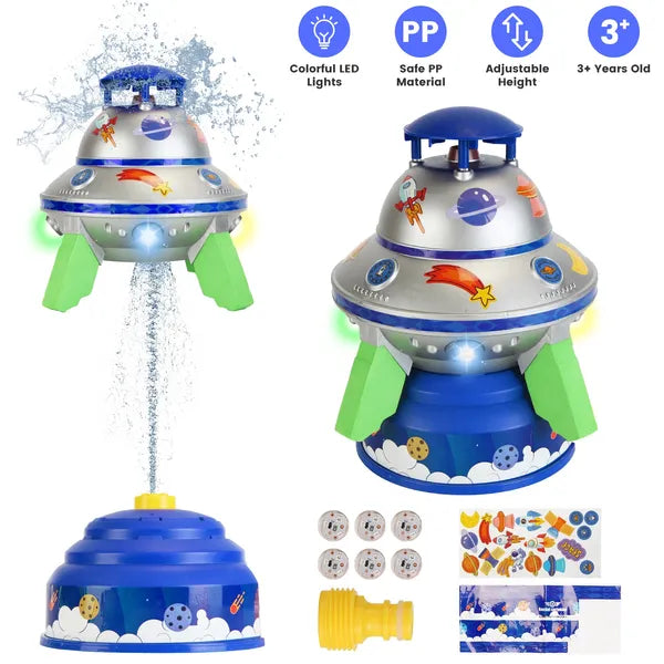 UFO Water Sprinkler Outdoor Rocket Toy LED