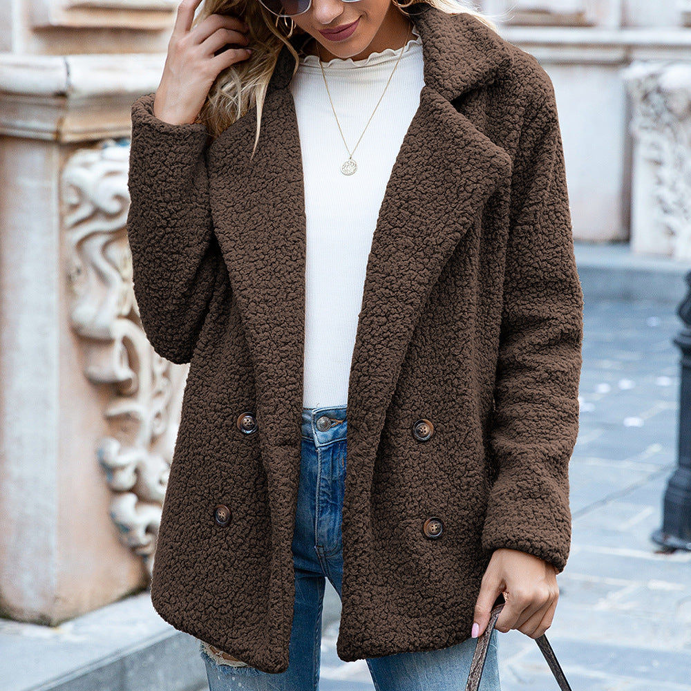 Women’s Loose Lapel Fluffy Coat