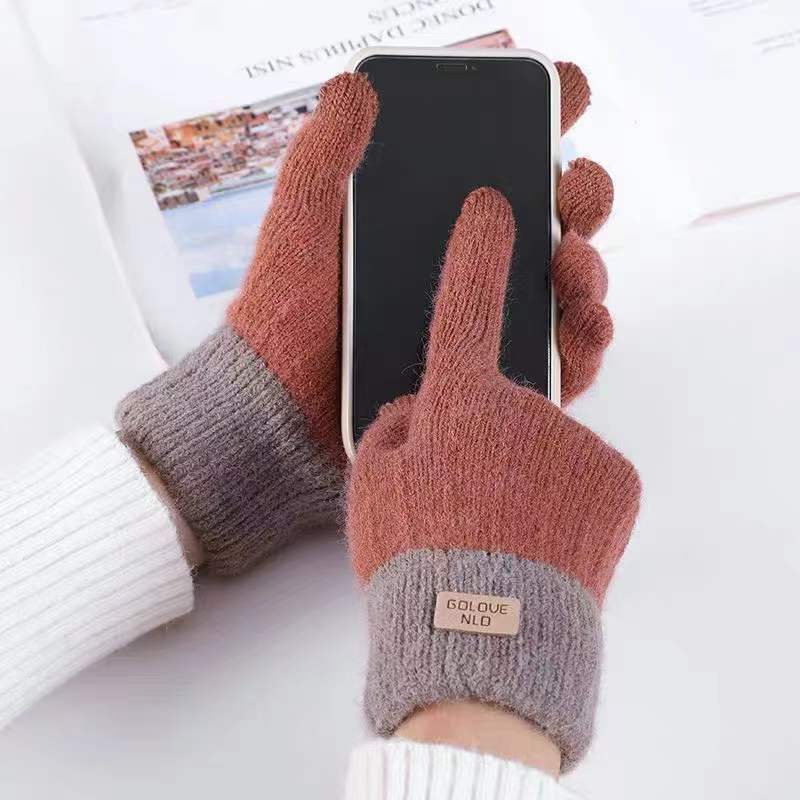 Winter Mittens with Striped Embroidery