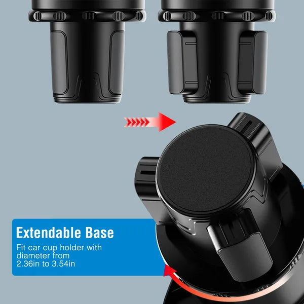 3-in-1 Car Cup Holder Tray with 360° Rotating