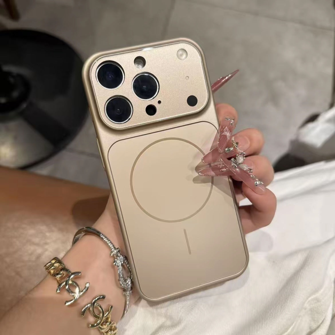 Solid Color Magnetic Frosted Glass Phone Case