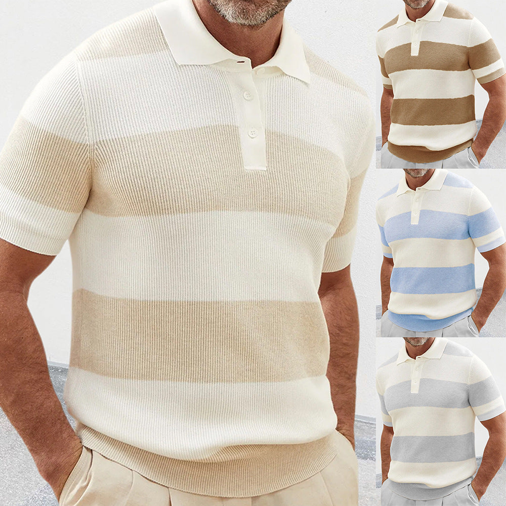 Men’s Short Sleeve Lapel Sweater