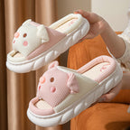 Cute Piggy Open-Toe Home Slippers