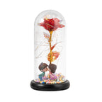 Eternal Rose LED Light – Foil Flower in Glass Dome