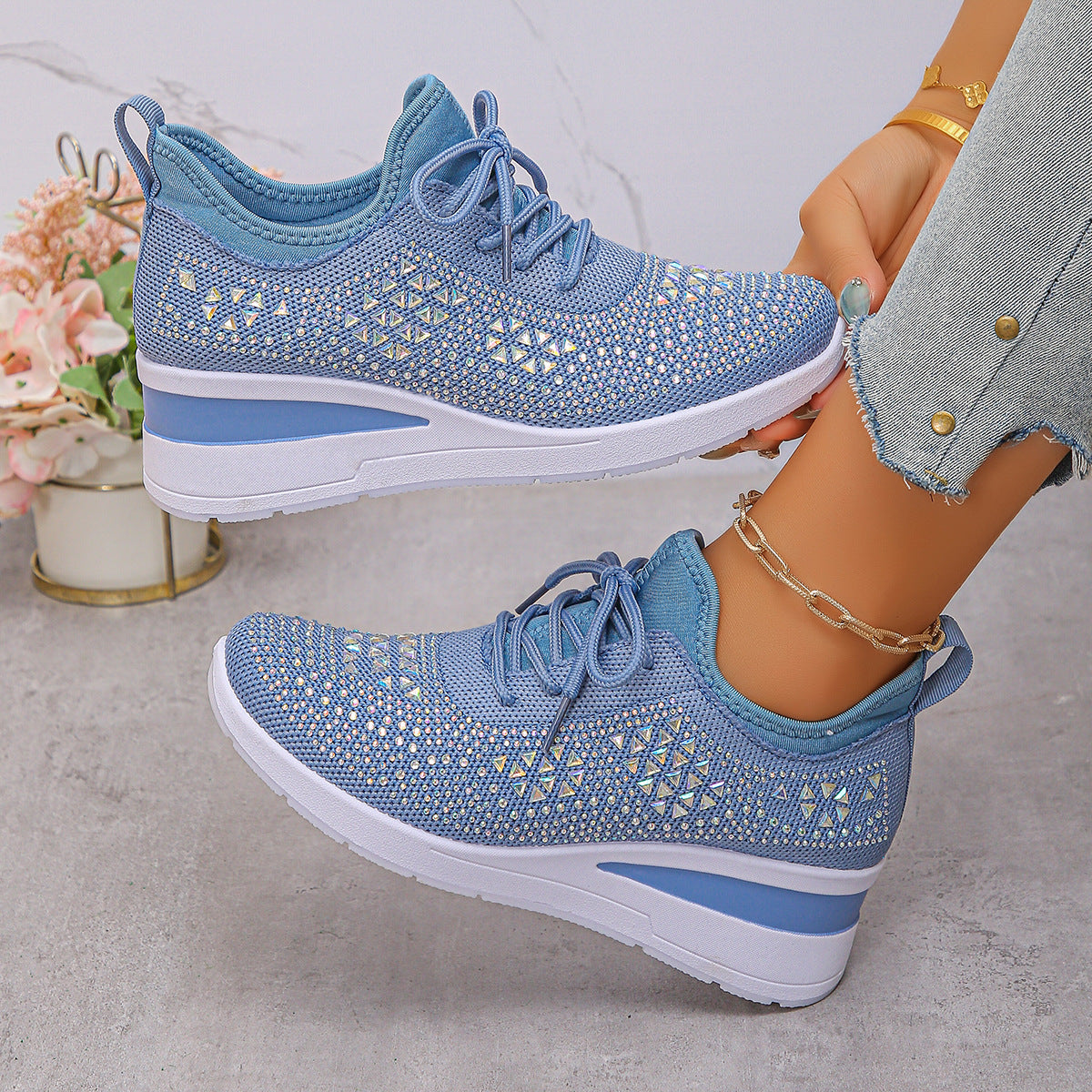 Rhinestone Sneakers for Women