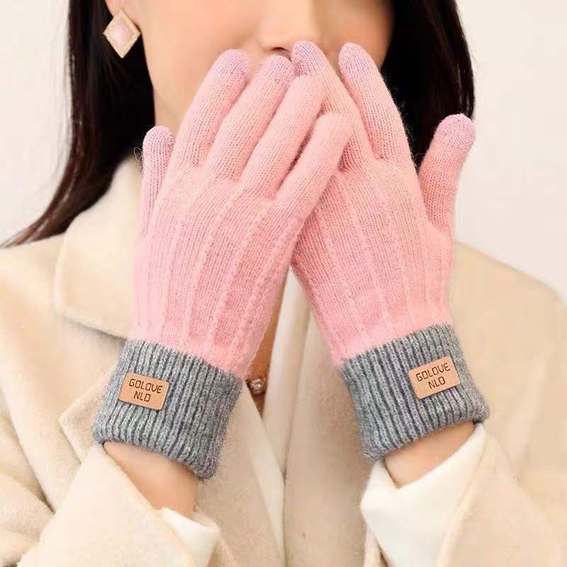 Winter Mittens with Striped Embroidery