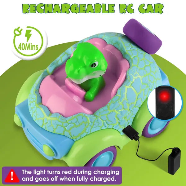 2-Pack Dinosaur Remote Control Cars for Toddlers