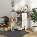 Pet Feeding Station with Storage Cabinet