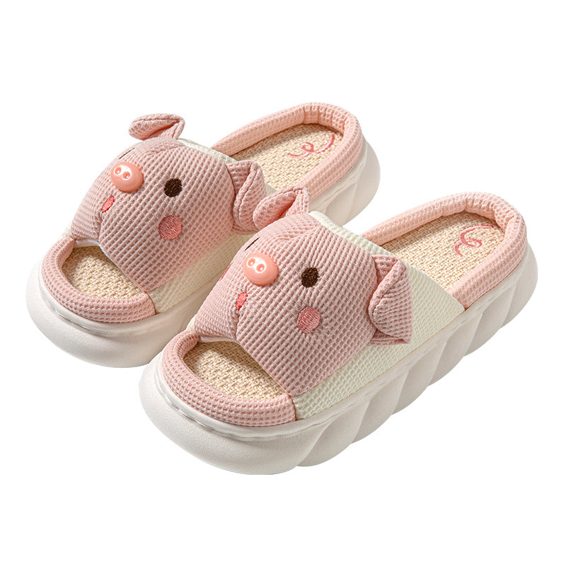 Cute Piggy Open-Toe Home Slippers