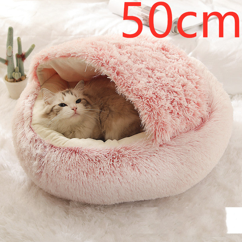 2-in-1 Plush Pet Bed for Dogs & Cats