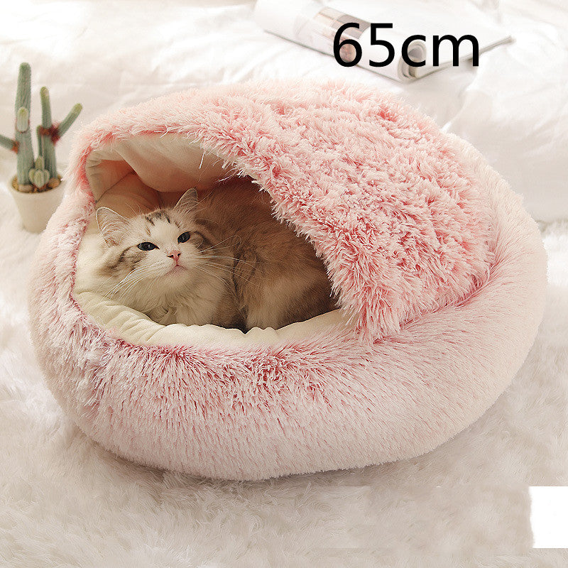 2-in-1 Plush Pet Bed for Dogs & Cats