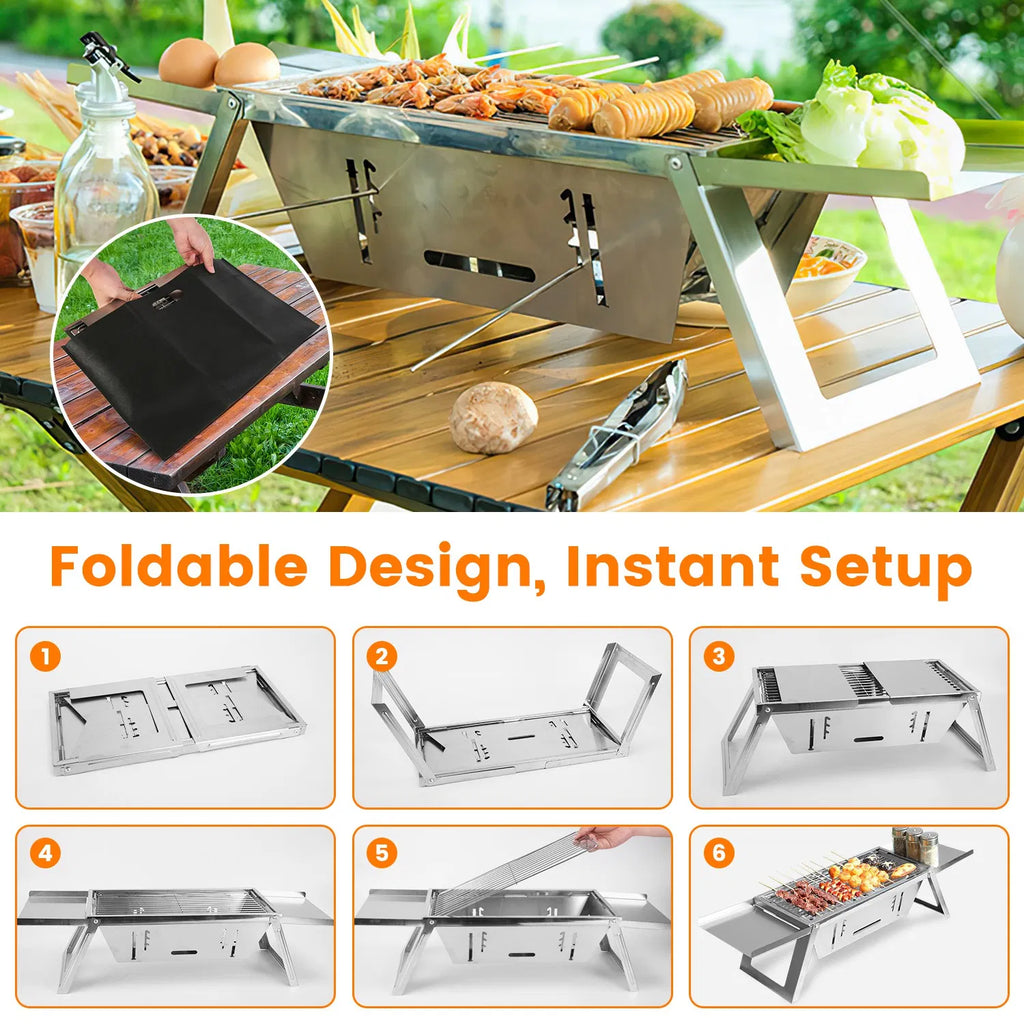 Foldable Charcoal Grill – Portable Outdoor Cook