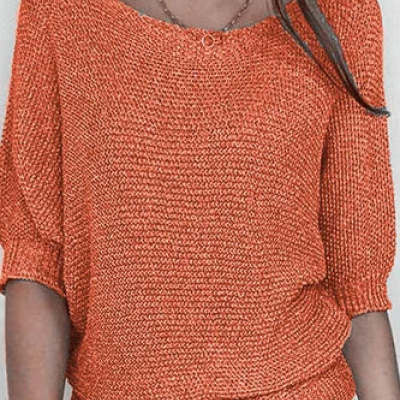 Women’s Three-Quarter Sleeve Knitted Pullover