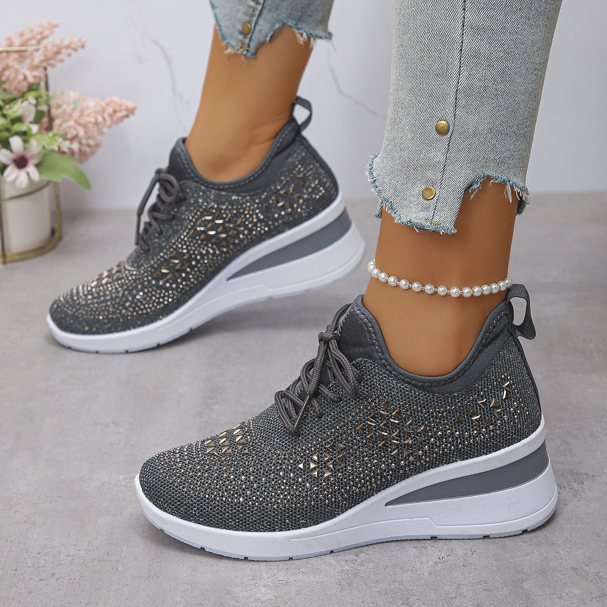 Rhinestone Sneakers for Women