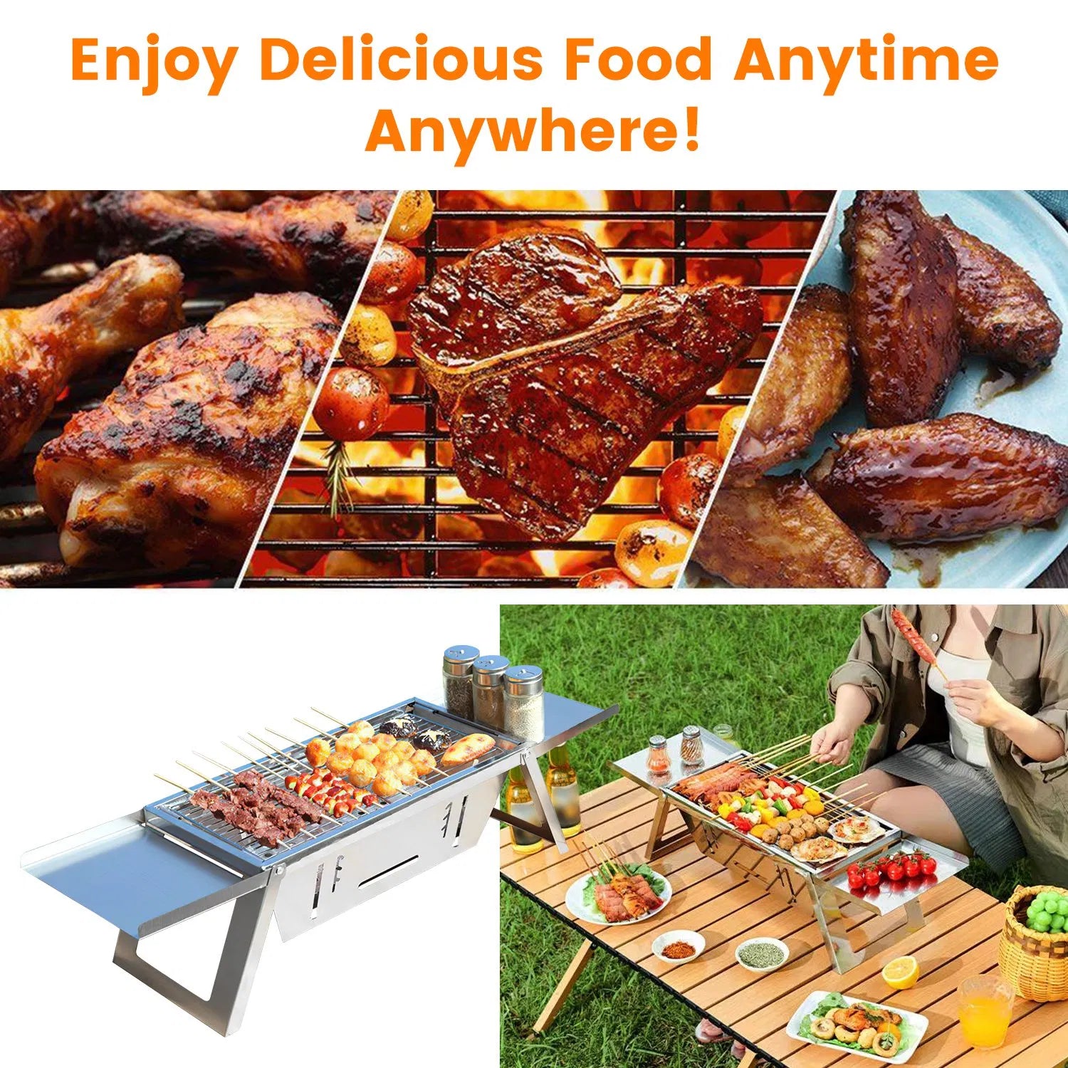 Foldable Charcoal Grill – Portable Outdoor Cook