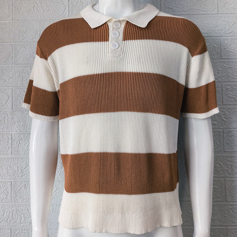 Men’s Short Sleeve Lapel Sweater