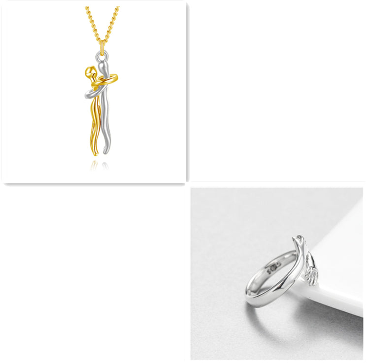 Love Hug Necklace Couple Jewelry Valentines Day