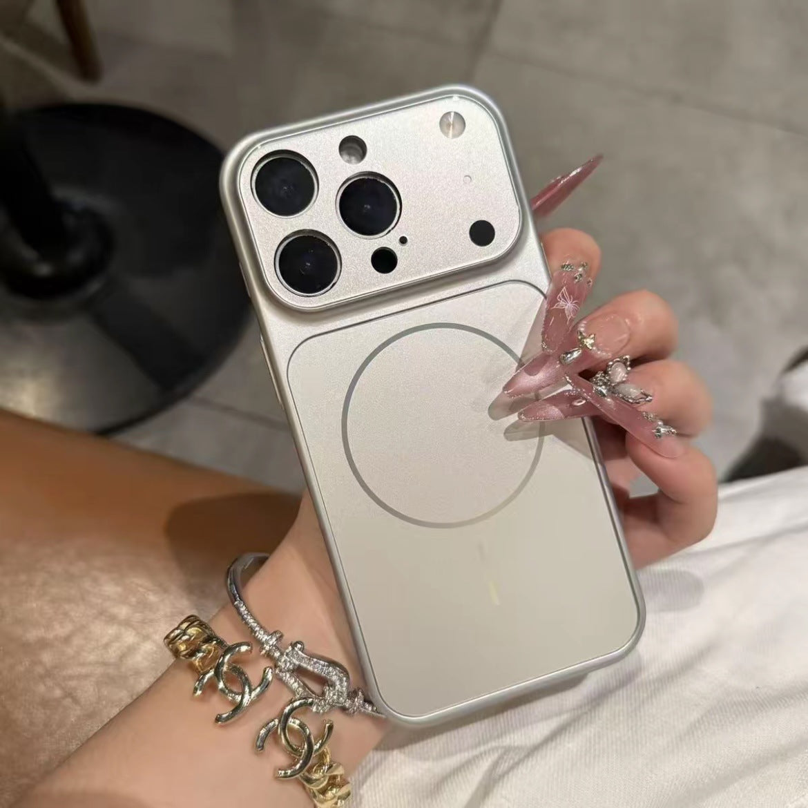 Solid Color Magnetic Frosted Glass Phone Case