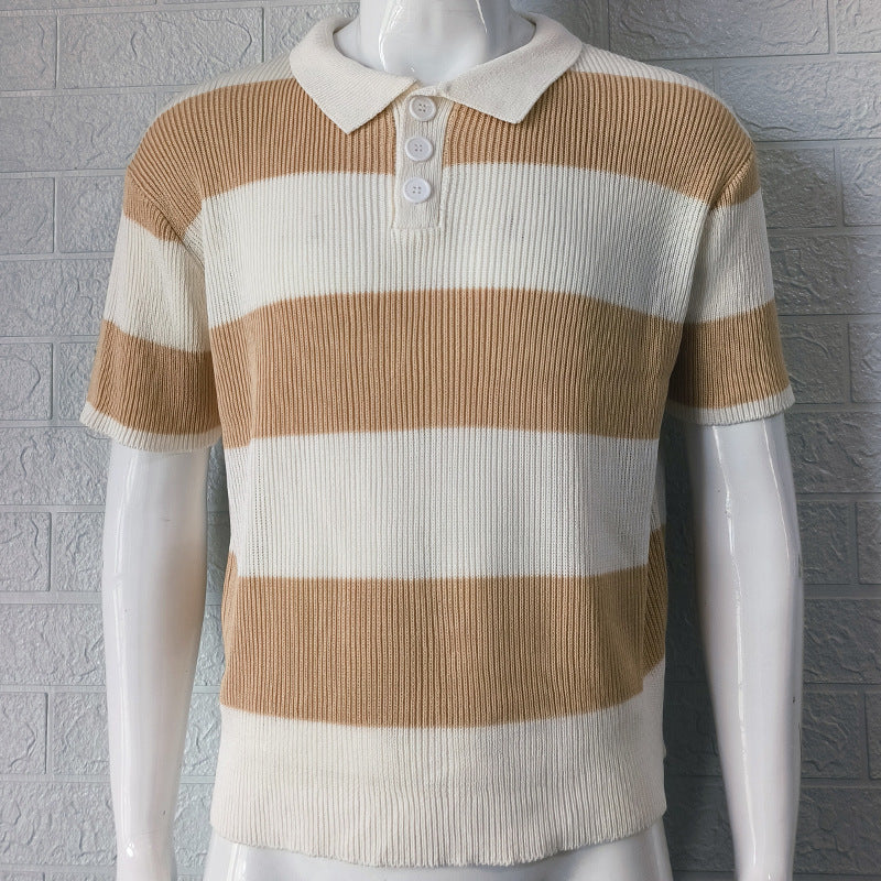 Men’s Short Sleeve Lapel Sweater