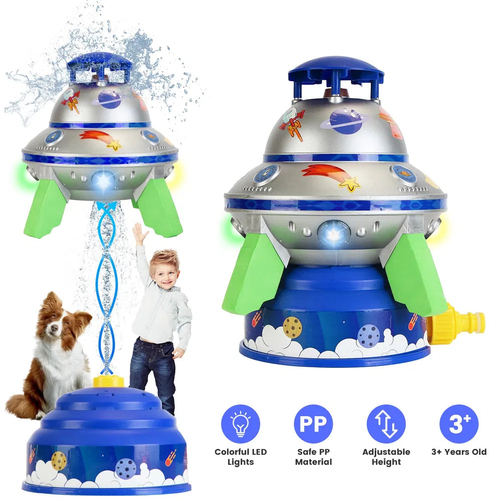 UFO Water Sprinkler Outdoor Rocket Toy LED