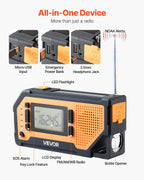 Emergency Weather Radio with Solar & Hand Crank