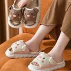 Cute Piggy Open-Toe Home Slippers