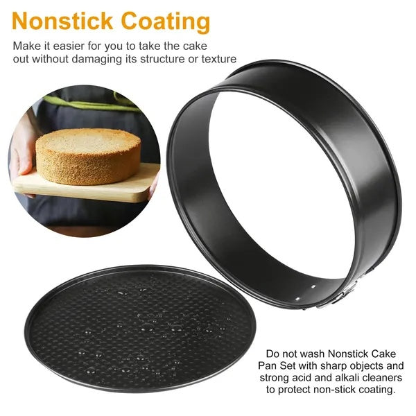 3-Piece Nonstick Springform Cake Pan Set