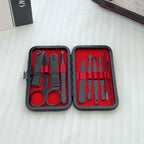 10-Piece Black Nail Clipper Set With Travel Case